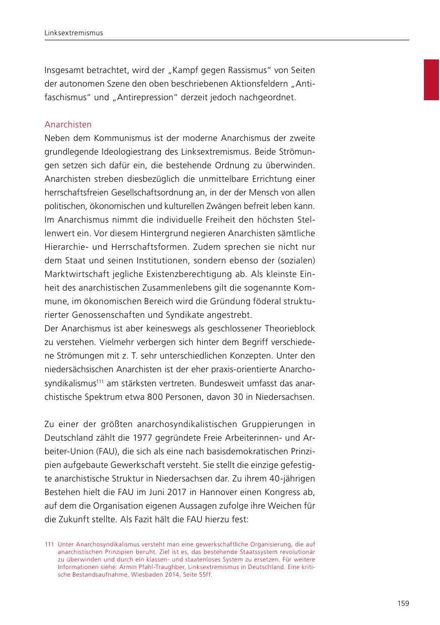 Seite 161 des Verfassungsschutzbericht 2017 Niedersachsen