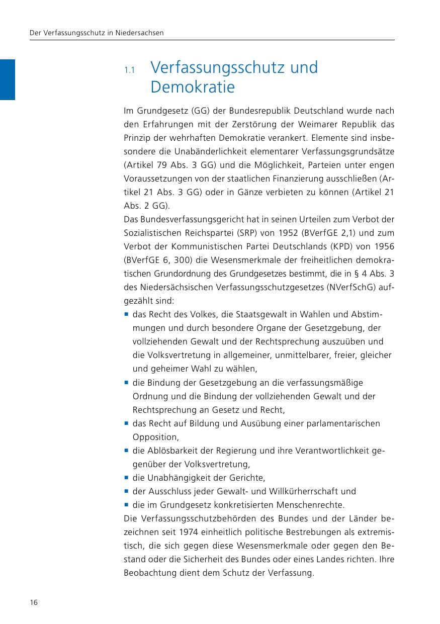 Seite 18 des Verfassungsschutzbericht 2017 Niedersachsen