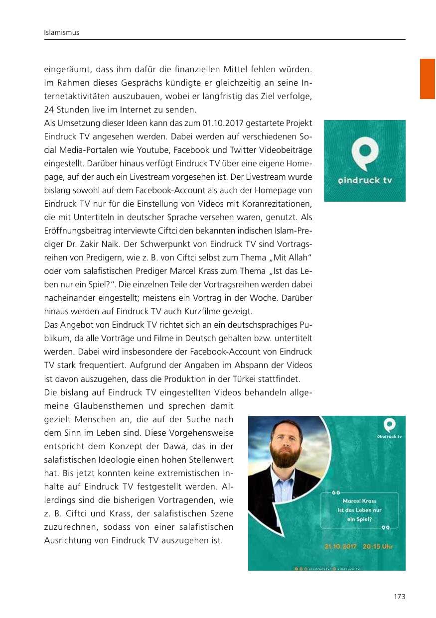Seite 175 des Verfassungsschutzbericht 2017 Niedersachsen
