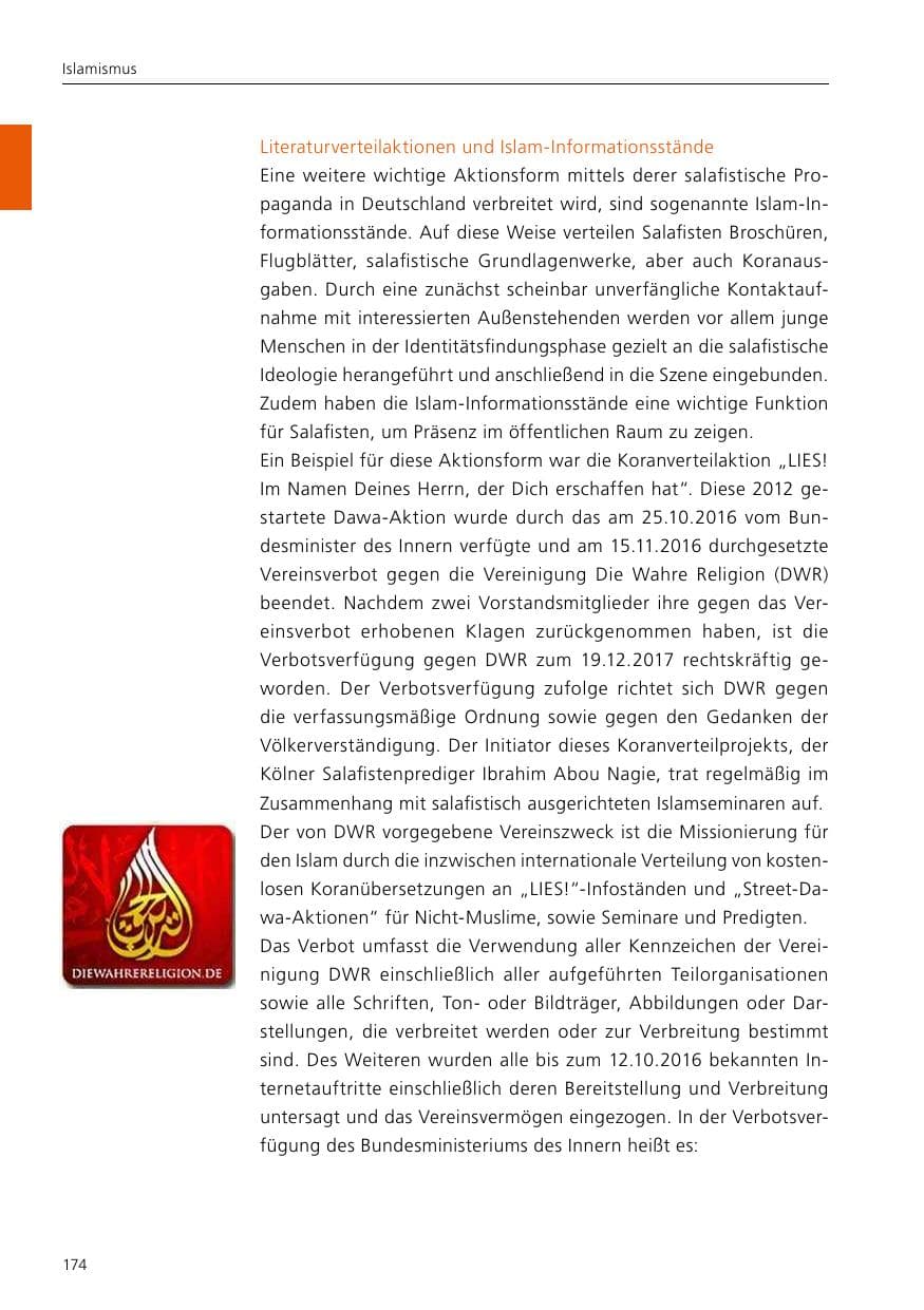 Seite 176 des Verfassungsschutzbericht 2017 Niedersachsen