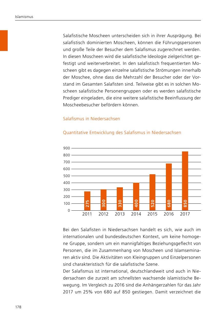 Seite 180 des Verfassungsschutzbericht 2017 Niedersachsen
