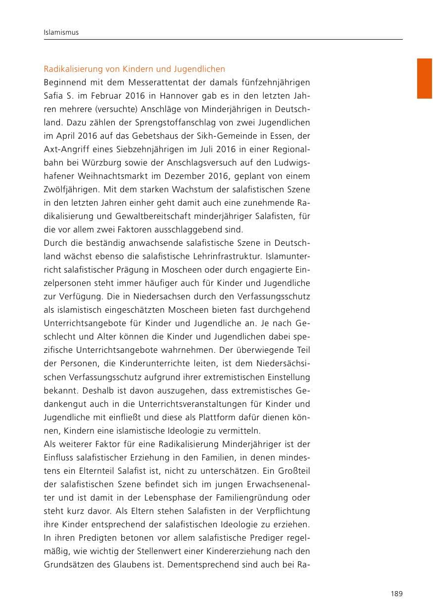 Seite 191 des Verfassungsschutzbericht 2017 Niedersachsen