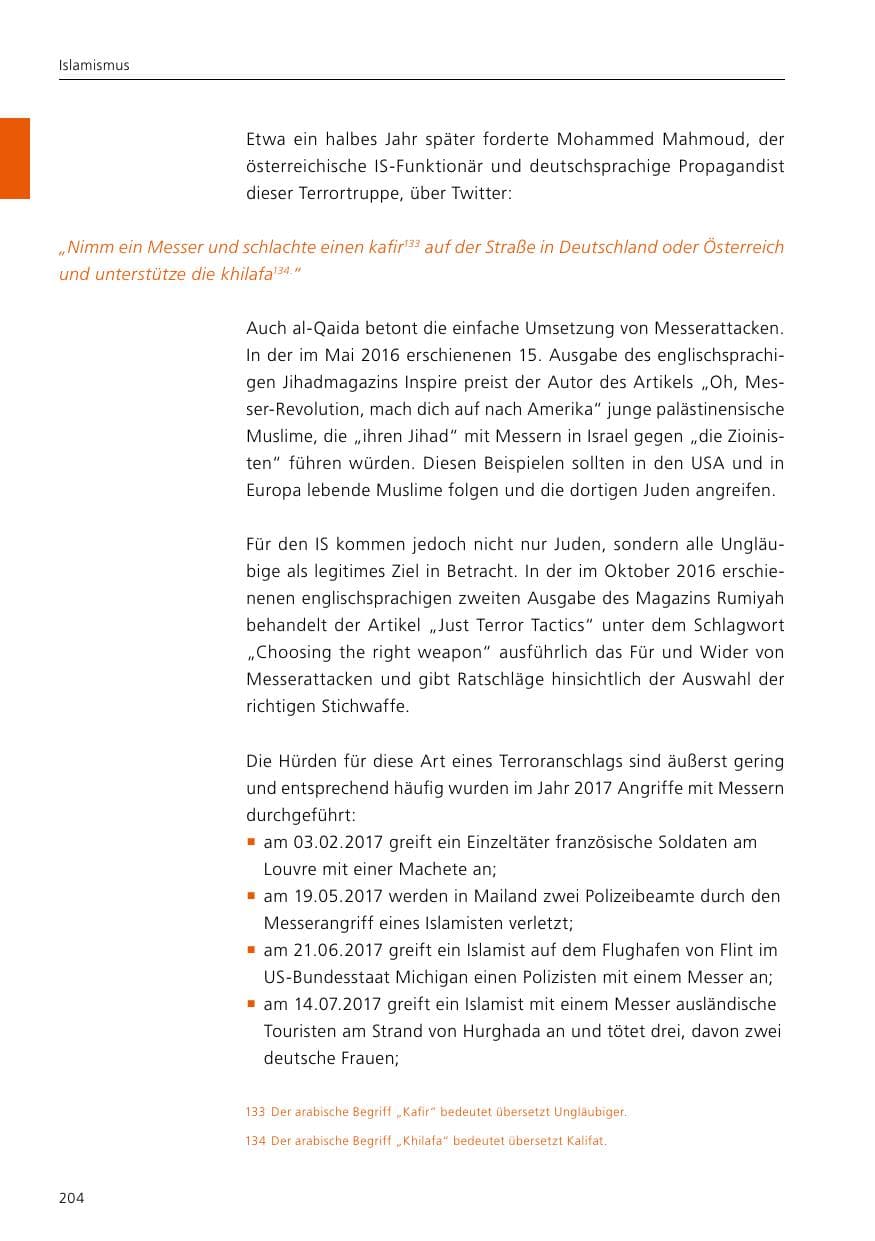 Seite 206 des Verfassungsschutzbericht 2017 Niedersachsen