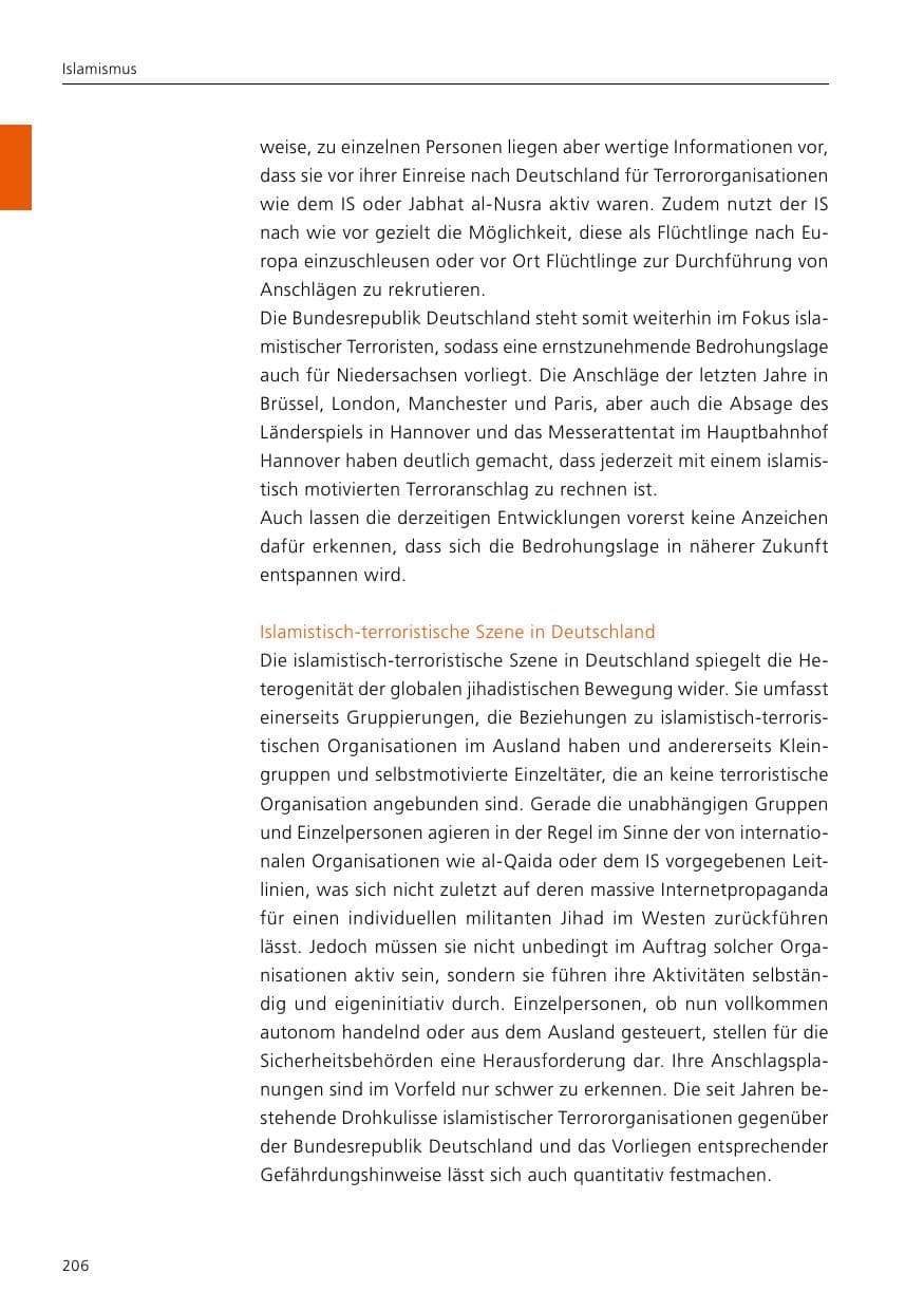 Seite 208 des Verfassungsschutzbericht 2017 Niedersachsen