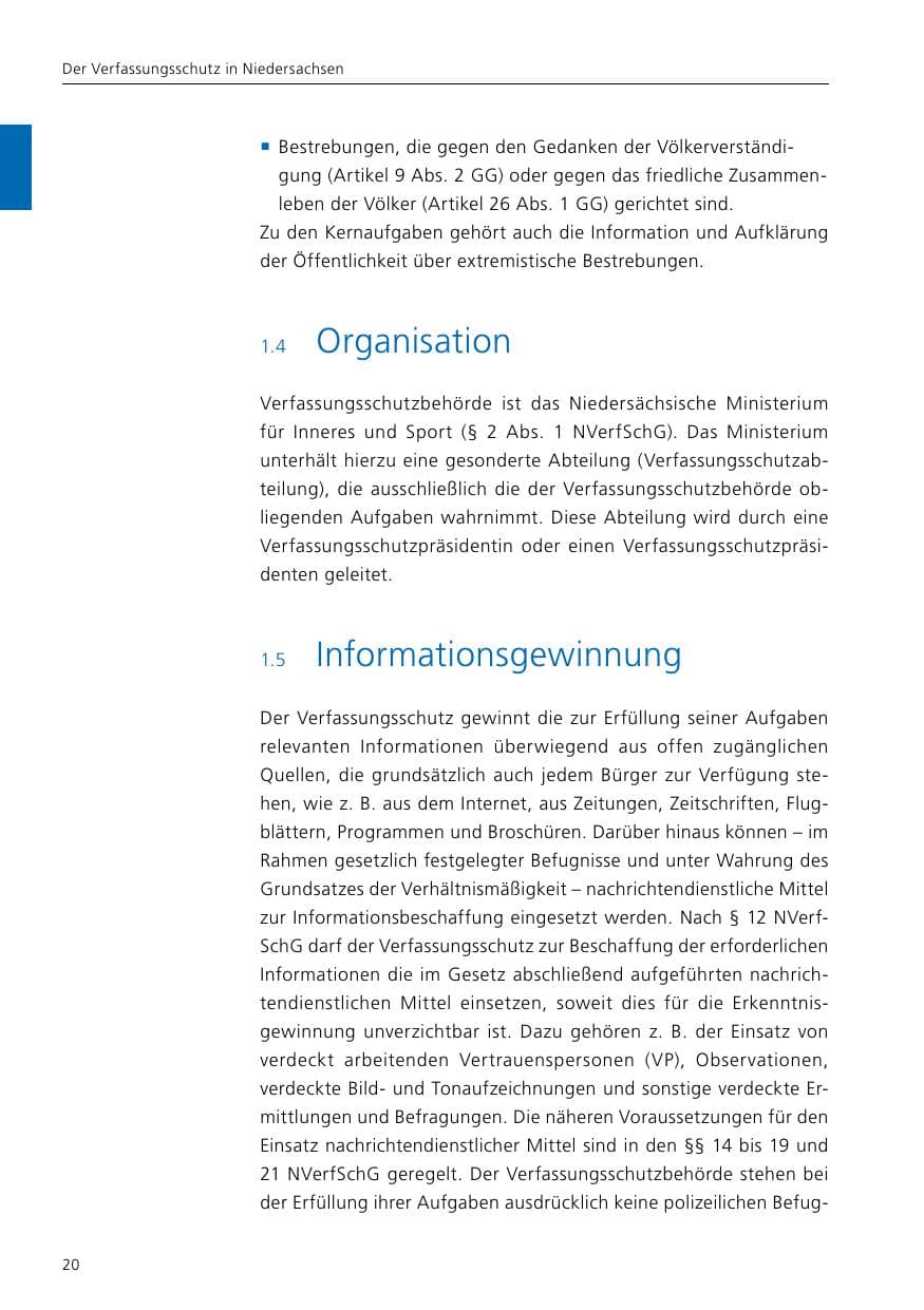 Seite 22 des Verfassungsschutzbericht 2017 Niedersachsen