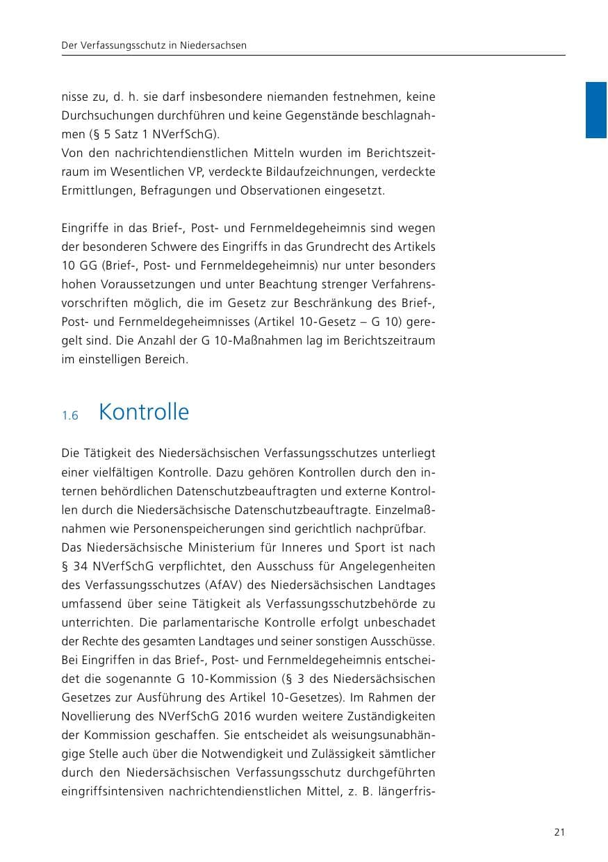 Seite 23 des Verfassungsschutzbericht 2017 Niedersachsen