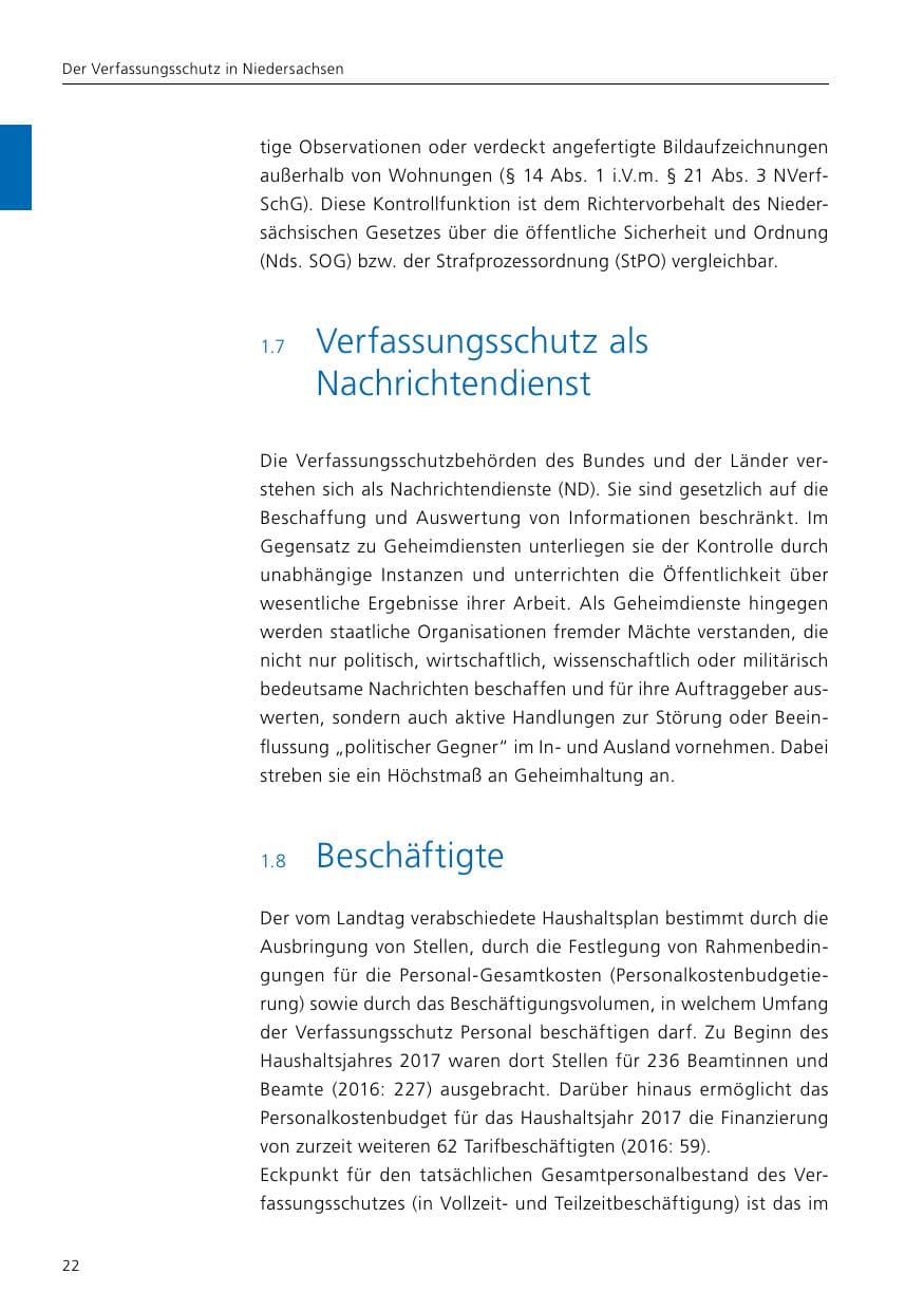 Seite 24 des Verfassungsschutzbericht 2017 Niedersachsen