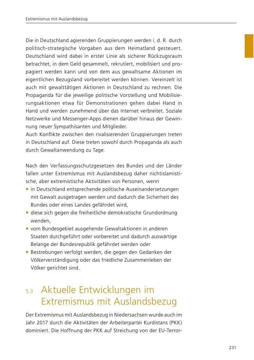 Seite 233 des Verfassungsschutzbericht 2017 Niedersachsen