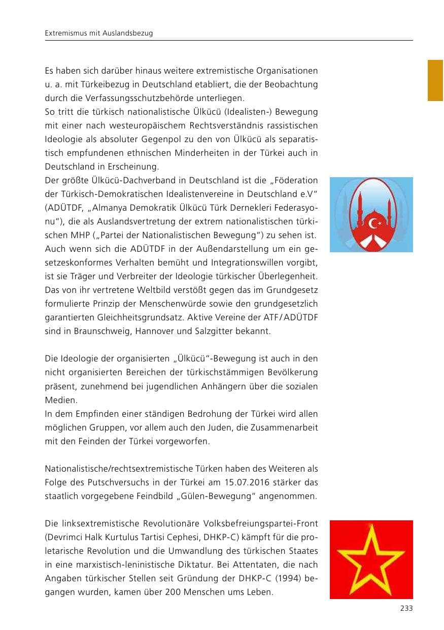 Seite 235 des Verfassungsschutzbericht 2017 Niedersachsen