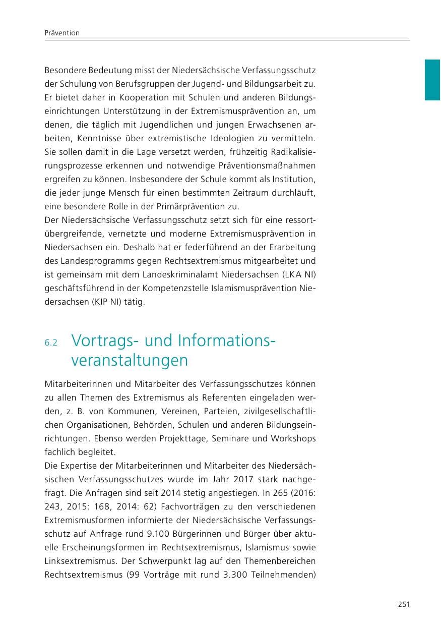 Seite 253 des Verfassungsschutzbericht 2017 Niedersachsen