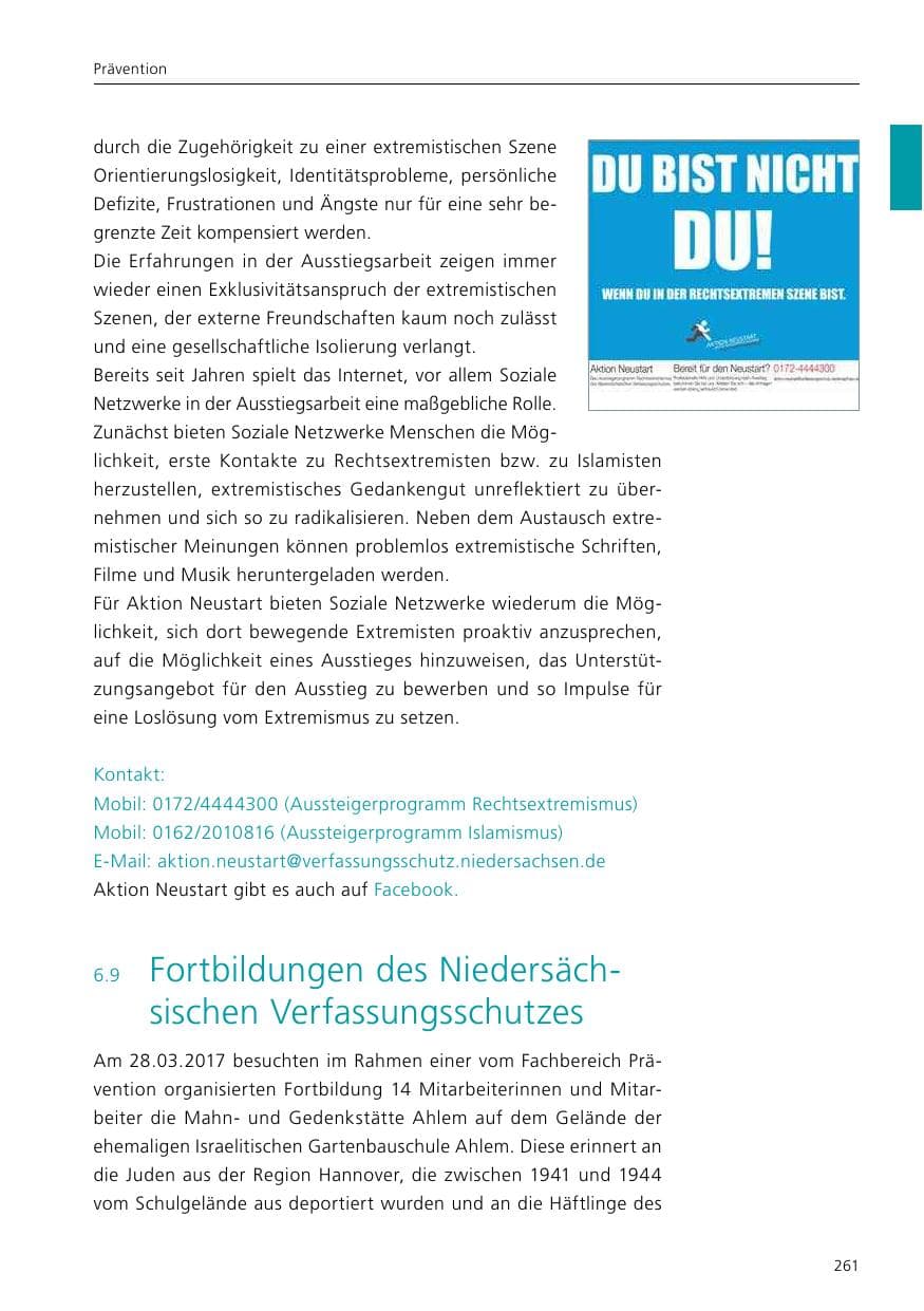Seite 263 des Verfassungsschutzbericht 2017 Niedersachsen