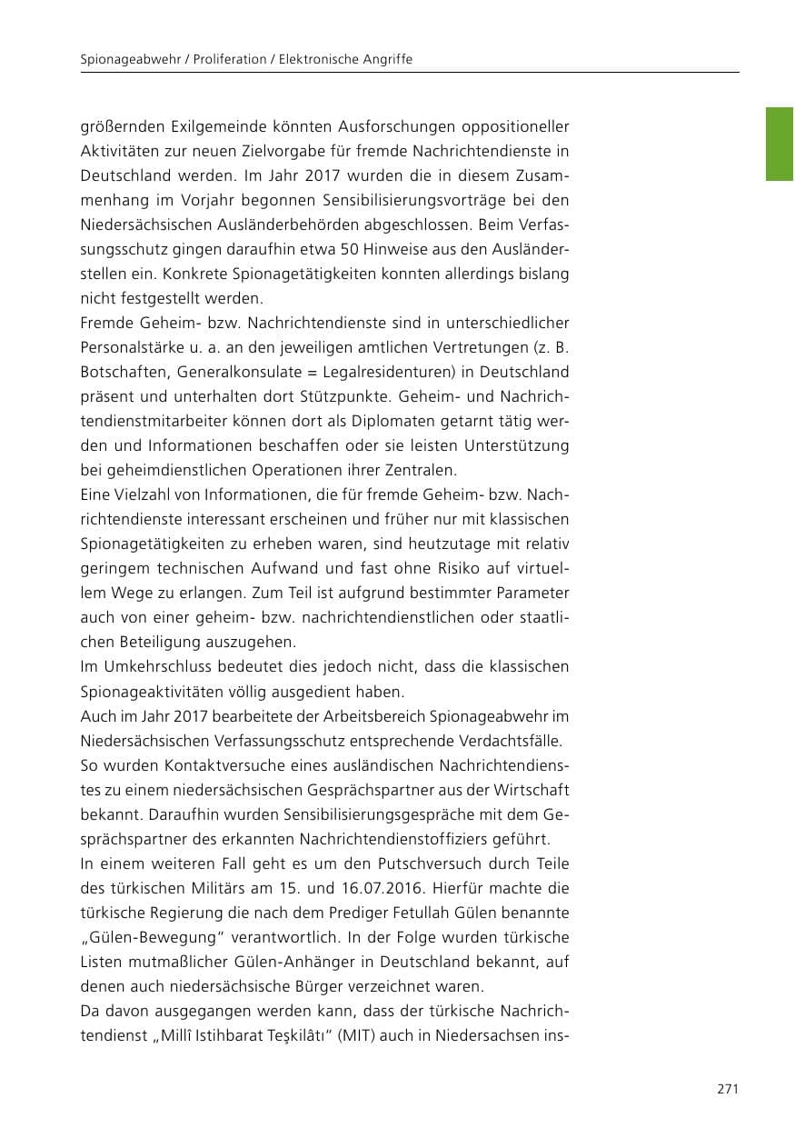 Seite 273 des Verfassungsschutzbericht 2017 Niedersachsen