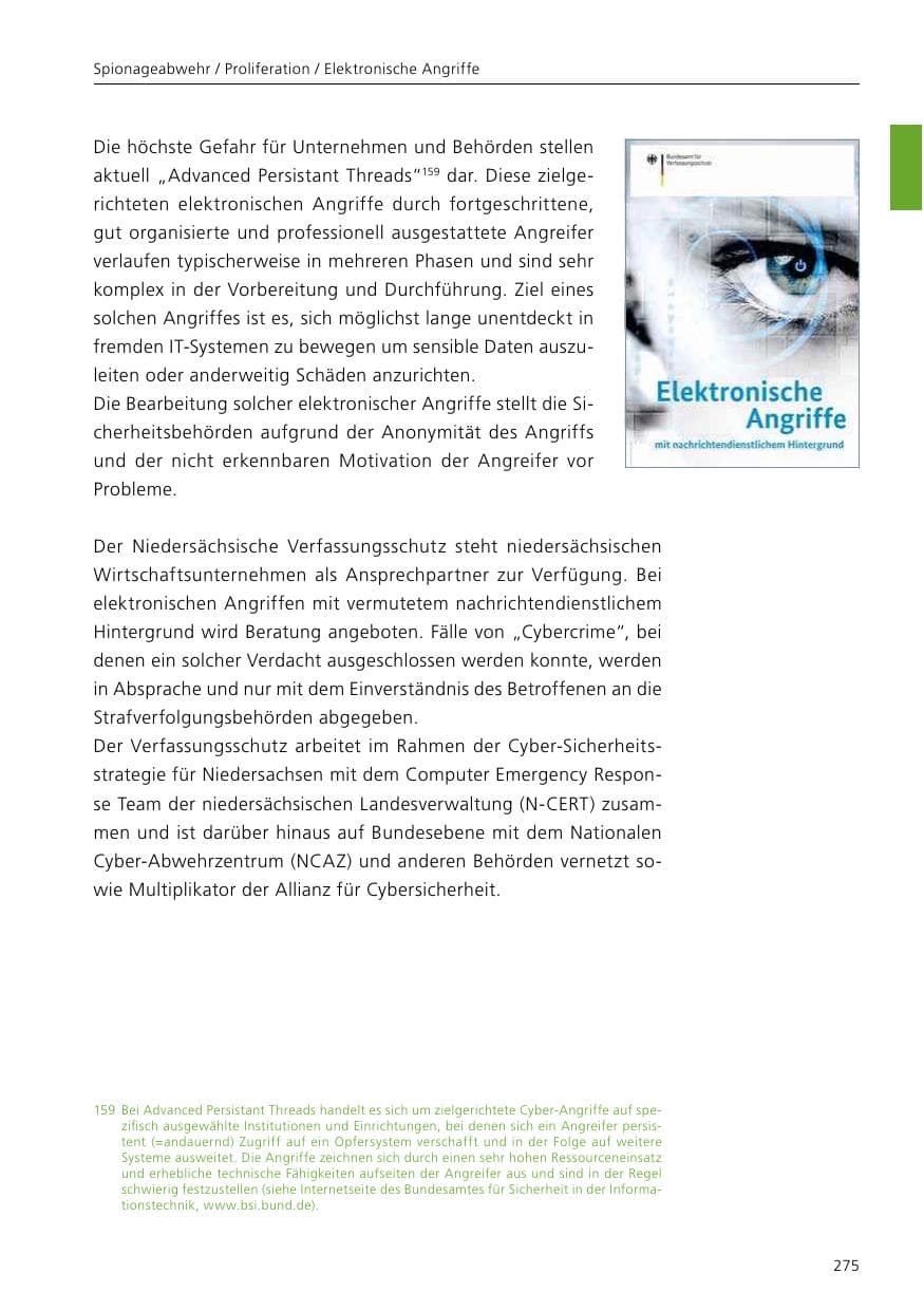 Seite 277 des Verfassungsschutzbericht 2017 Niedersachsen