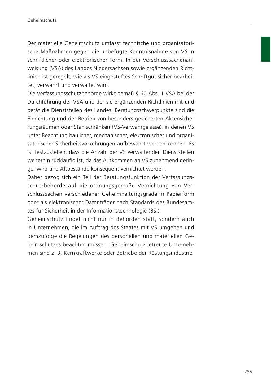 Seite 287 des Verfassungsschutzbericht 2017 Niedersachsen