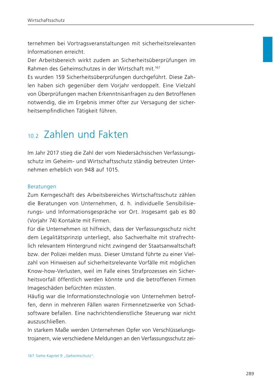 Seite 291 des Verfassungsschutzbericht 2017 Niedersachsen