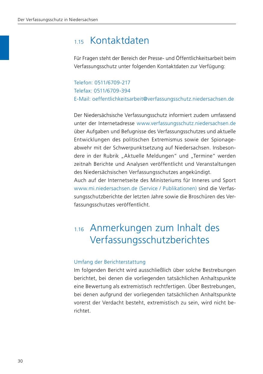 Seite 32 des Verfassungsschutzbericht 2017 Niedersachsen