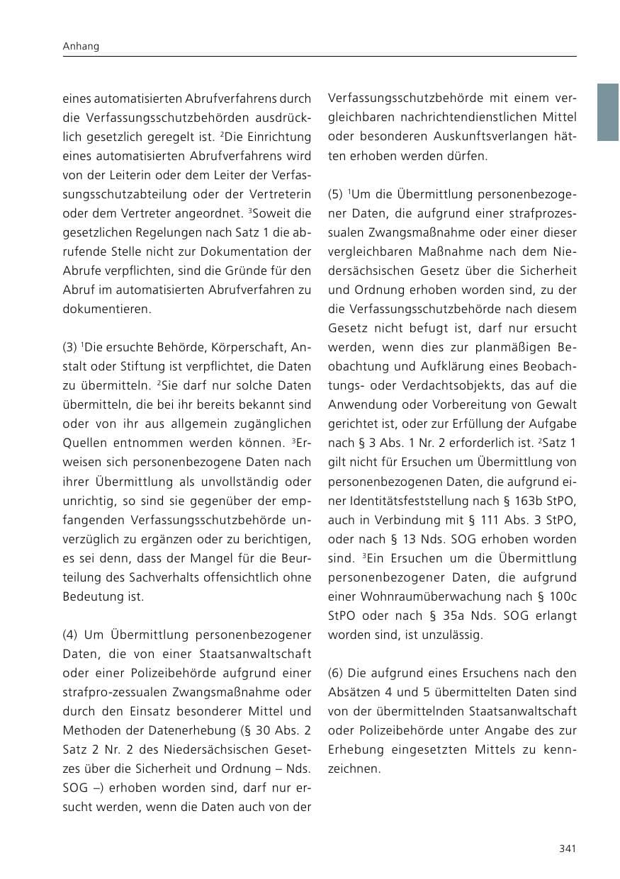 Seite 343 des Verfassungsschutzbericht 2017 Niedersachsen