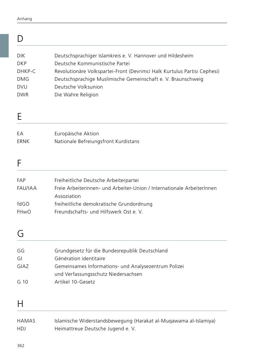 Seite 364 des Verfassungsschutzbericht 2017 Niedersachsen