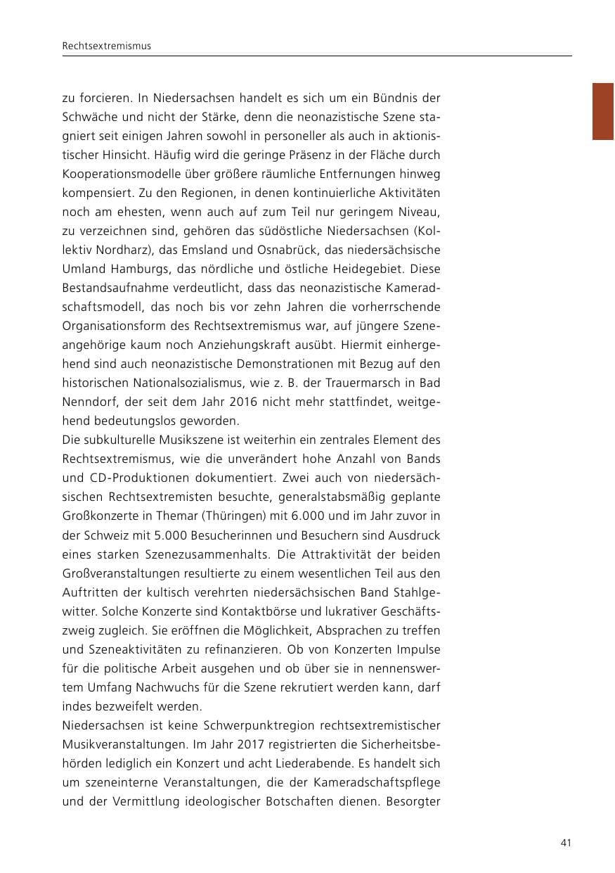 Seite 43 des Verfassungsschutzbericht 2017 Niedersachsen