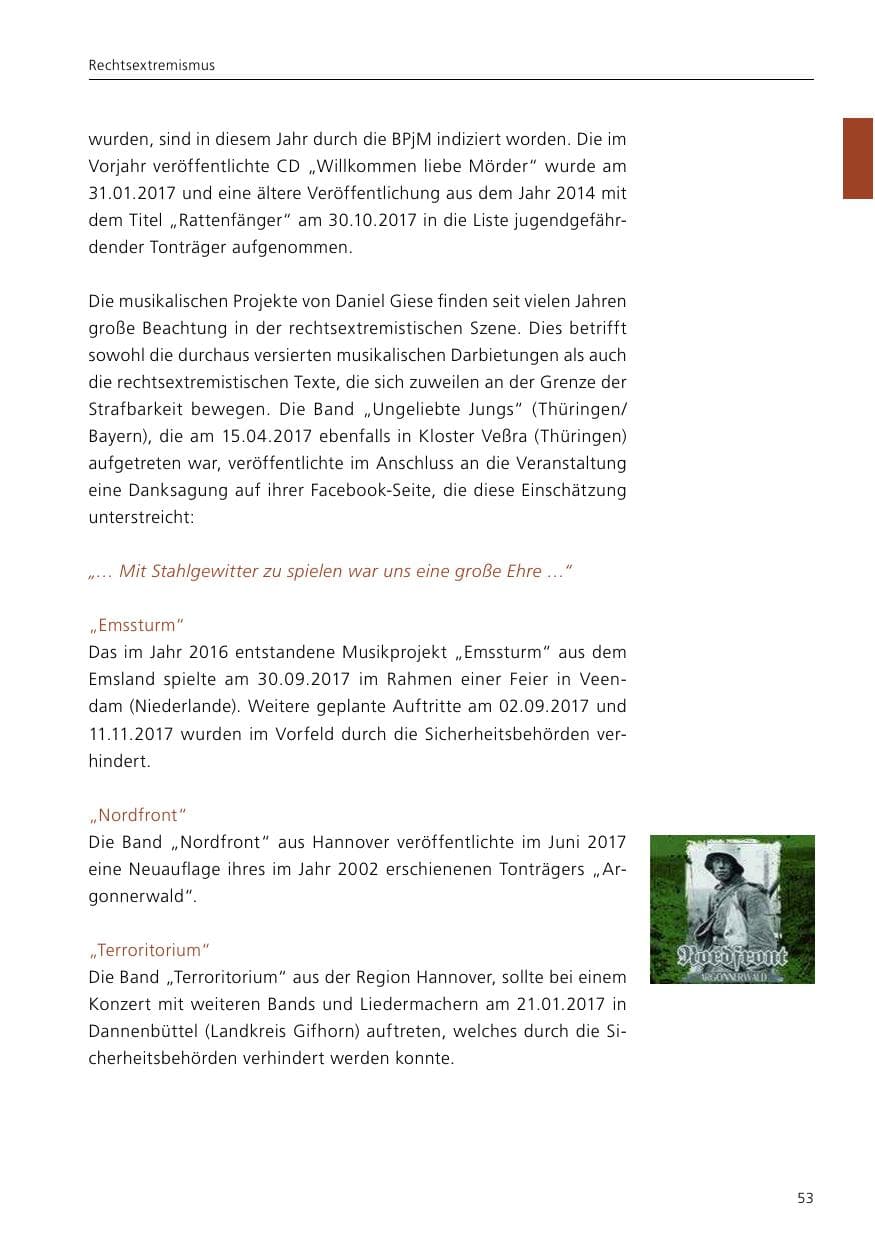 Seite 55 des Verfassungsschutzbericht 2017 Niedersachsen