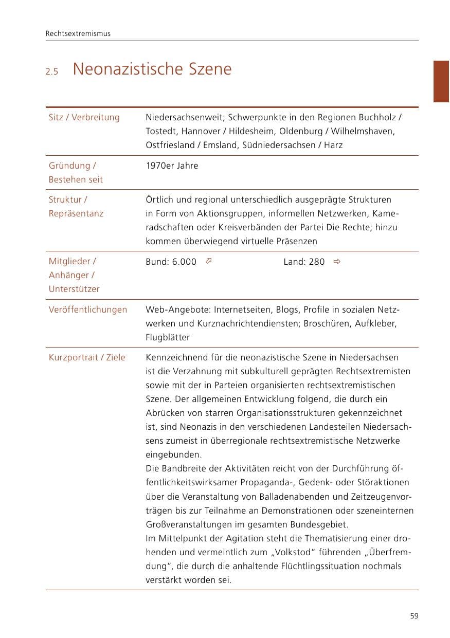 Seite 61 des Verfassungsschutzbericht 2017 Niedersachsen