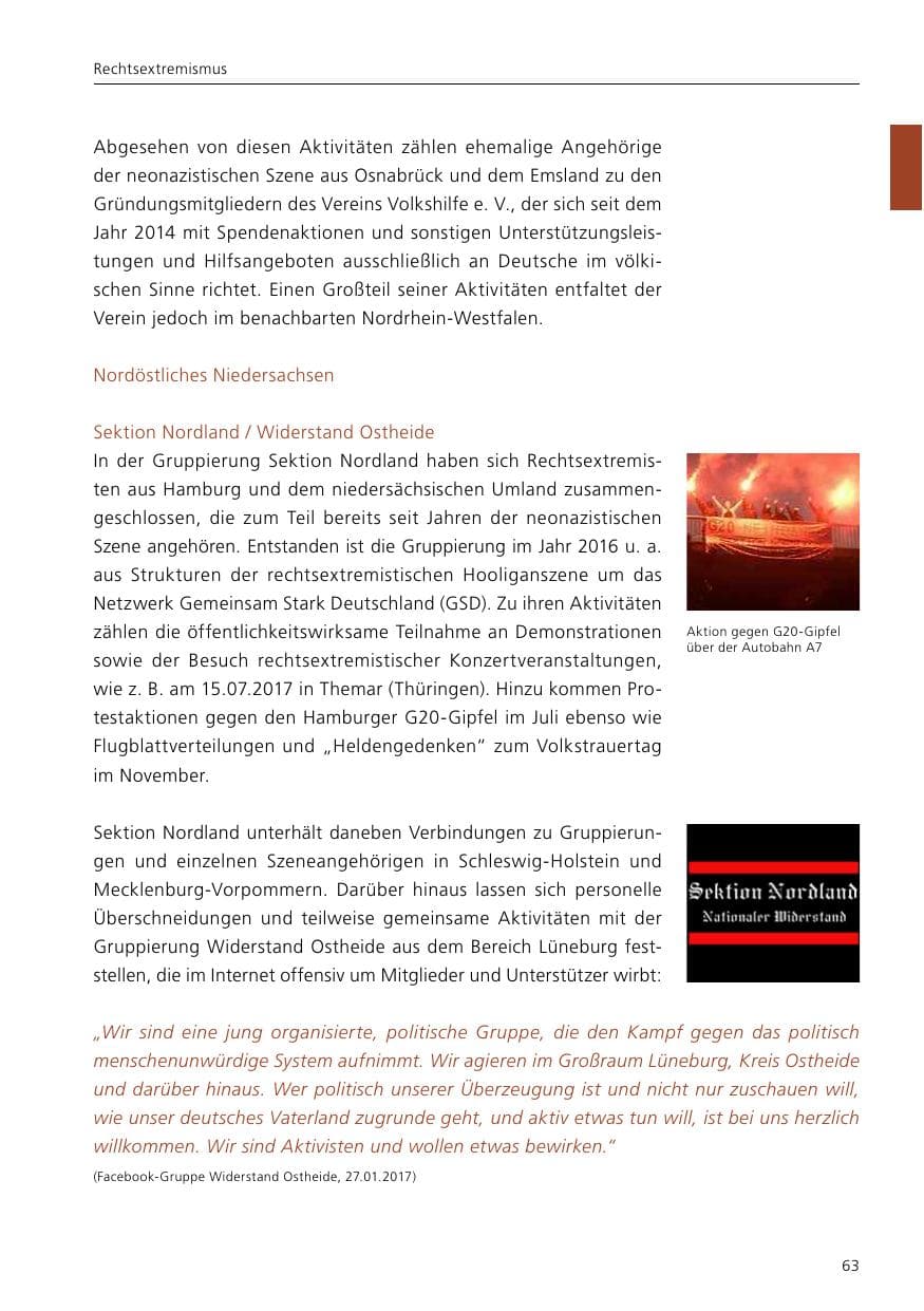 Seite 65 des Verfassungsschutzbericht 2017 Niedersachsen