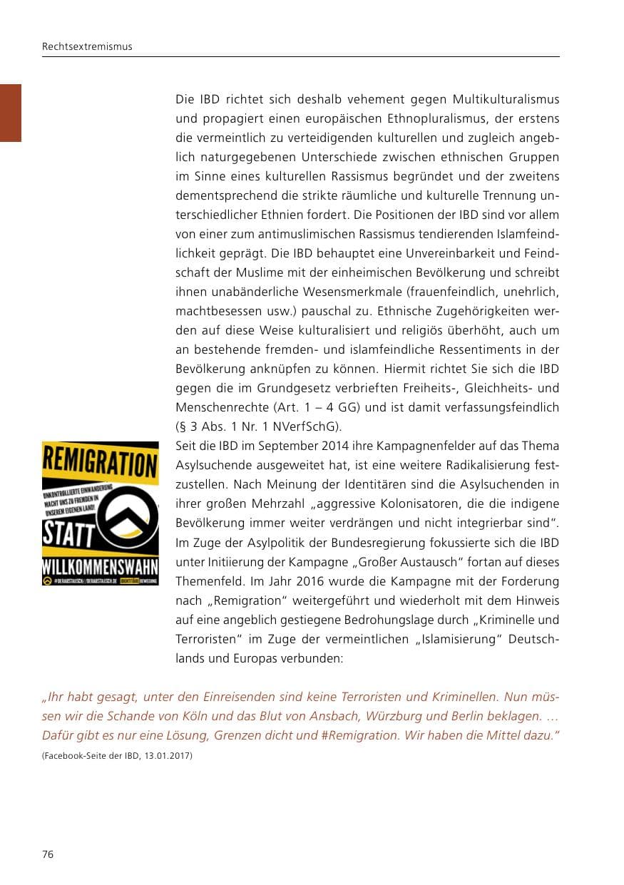 Seite 78 des Verfassungsschutzbericht 2017 Niedersachsen