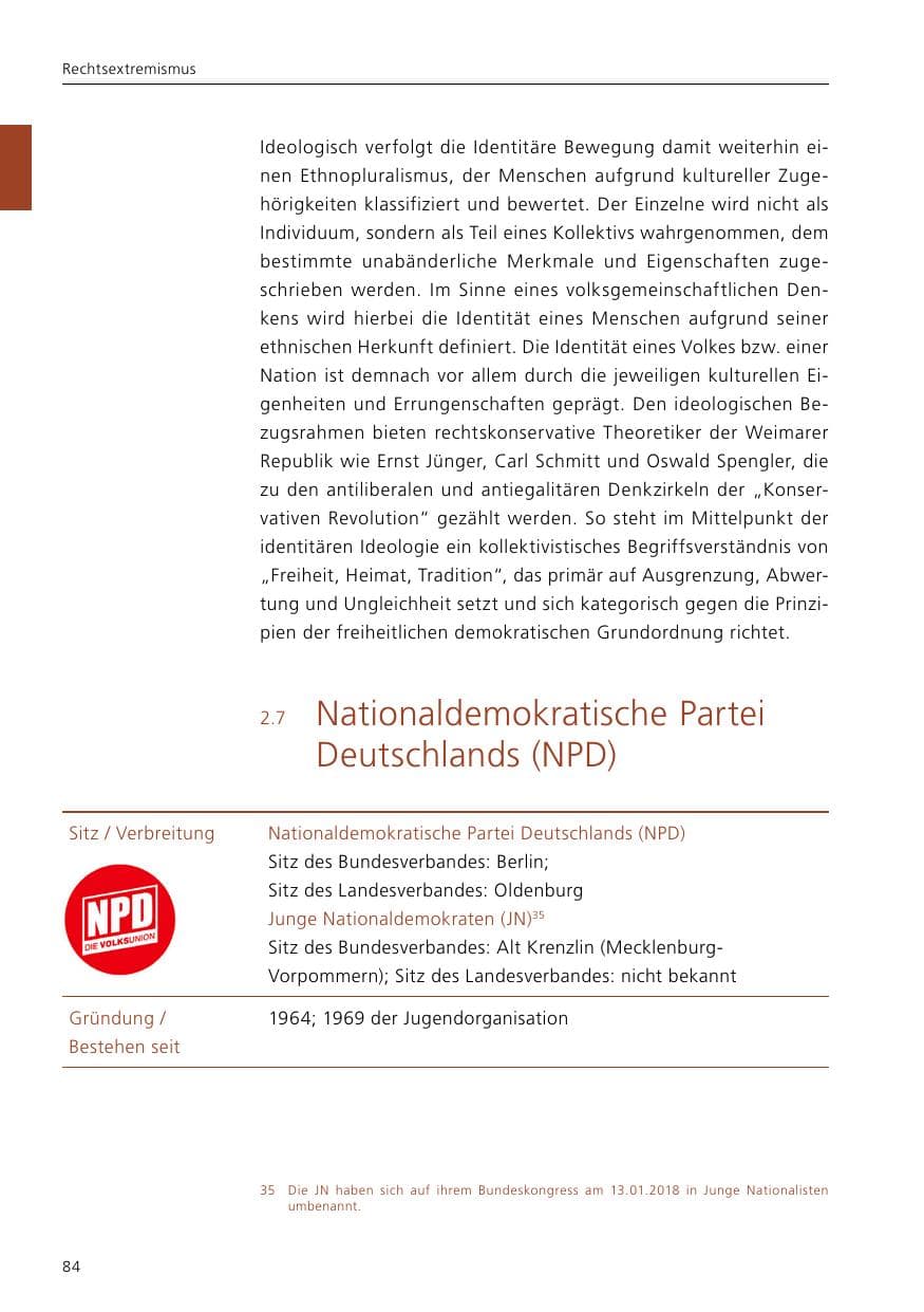 Seite 86 des Verfassungsschutzbericht 2017 Niedersachsen