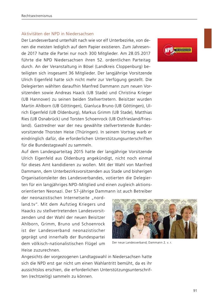 Seite 93 des Verfassungsschutzbericht 2017 Niedersachsen