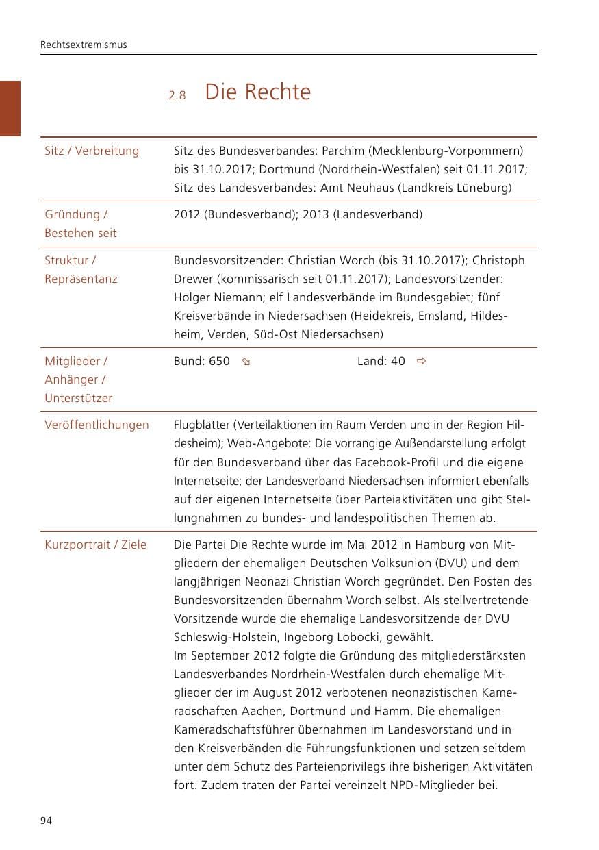 Seite 96 des Verfassungsschutzbericht 2017 Niedersachsen
