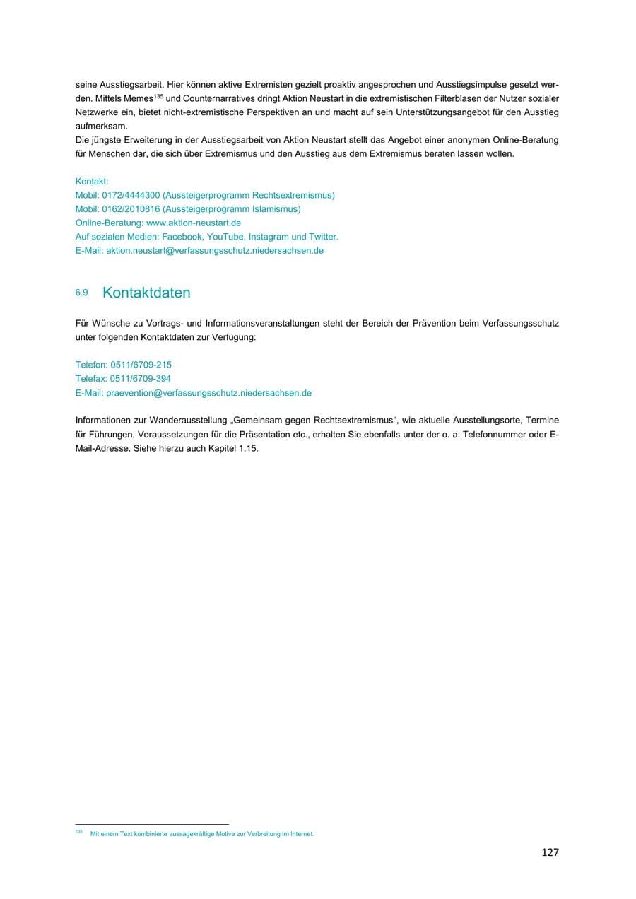 Seite 127 des Verfassungsschutzbericht 2018 Niedersachsen