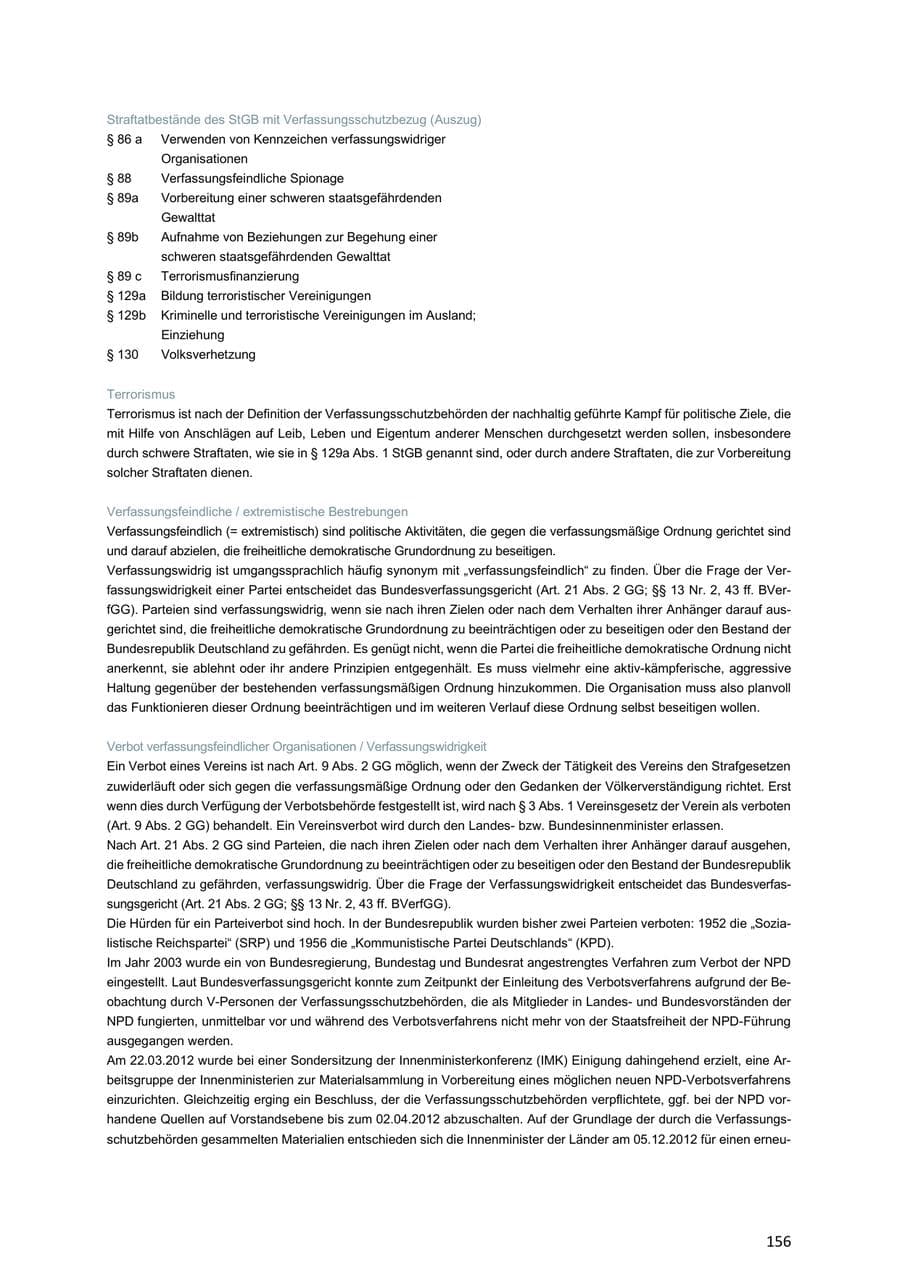 Seite 156 des Verfassungsschutzbericht 2018 Niedersachsen