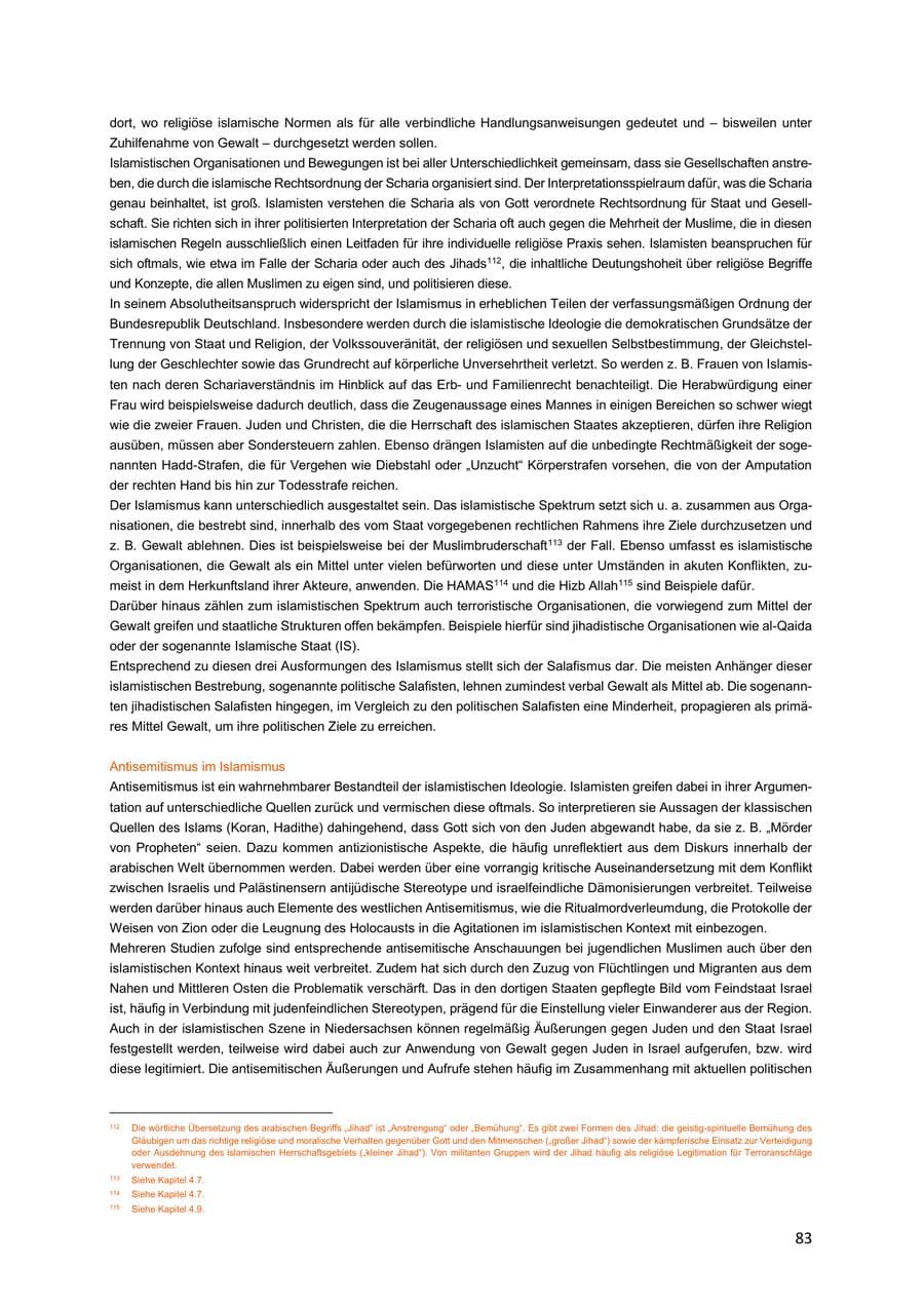 Seite 83 des Verfassungsschutzbericht 2018 Niedersachsen