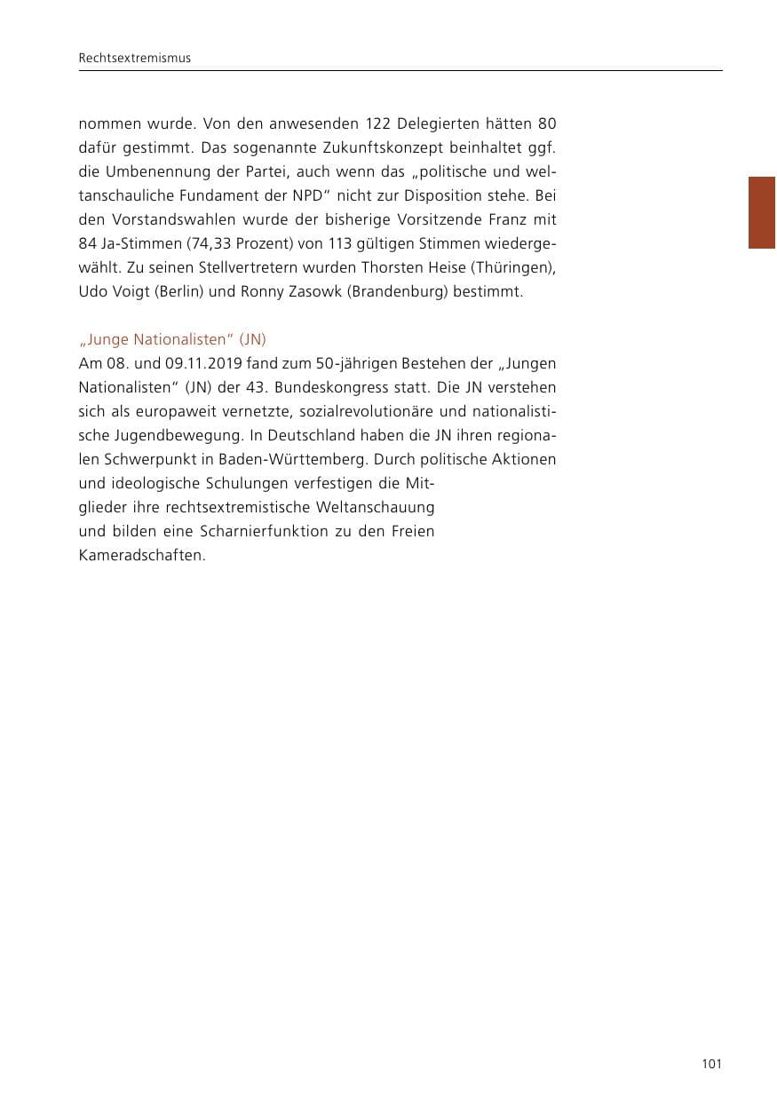 Seite 103 des Verfassungsschutzbericht 2019 Niedersachsen
