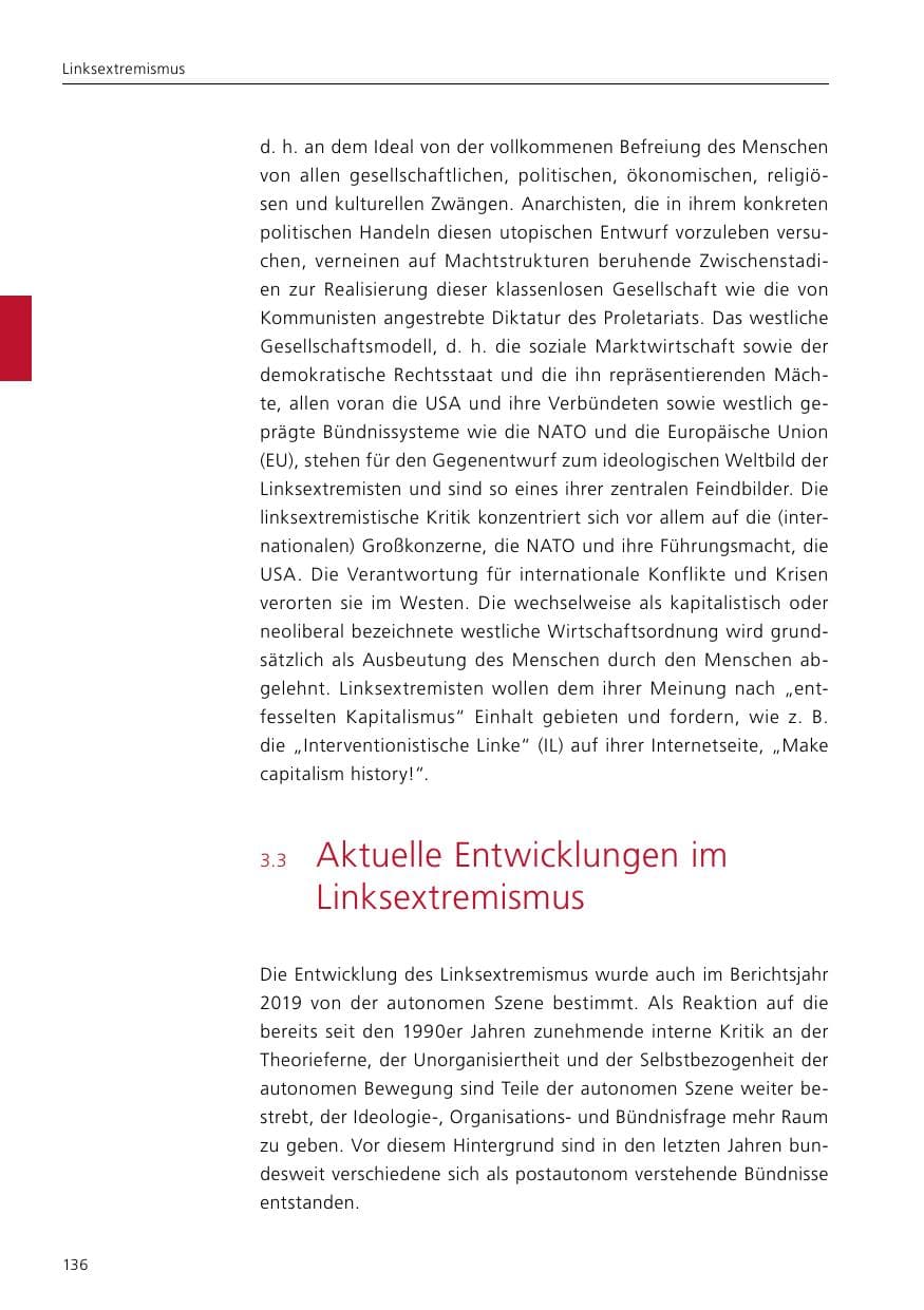 Seite 138 des Verfassungsschutzbericht 2019 Niedersachsen