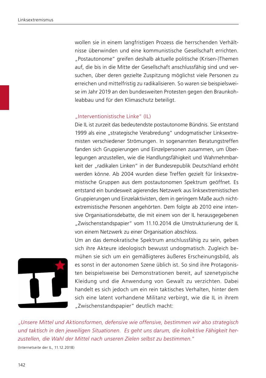 Seite 144 des Verfassungsschutzbericht 2019 Niedersachsen