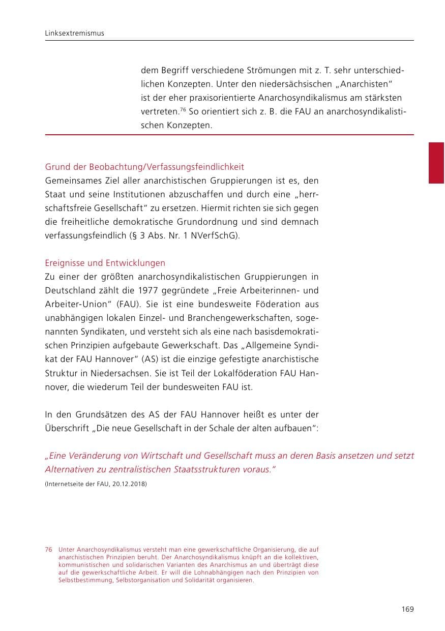 Seite 171 des Verfassungsschutzbericht 2019 Niedersachsen