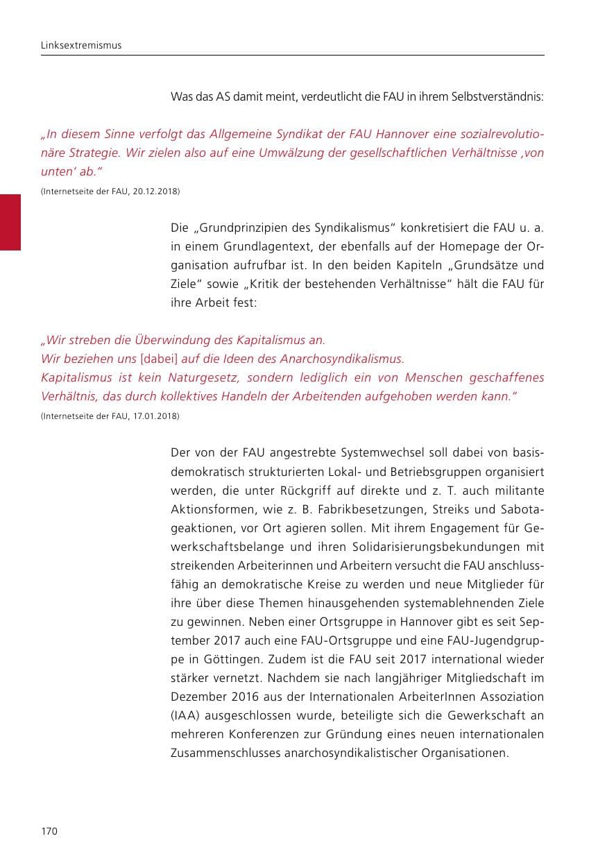 Seite 172 des Verfassungsschutzbericht 2019 Niedersachsen