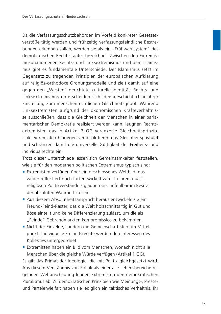 Seite 19 des Verfassungsschutzbericht 2019 Niedersachsen