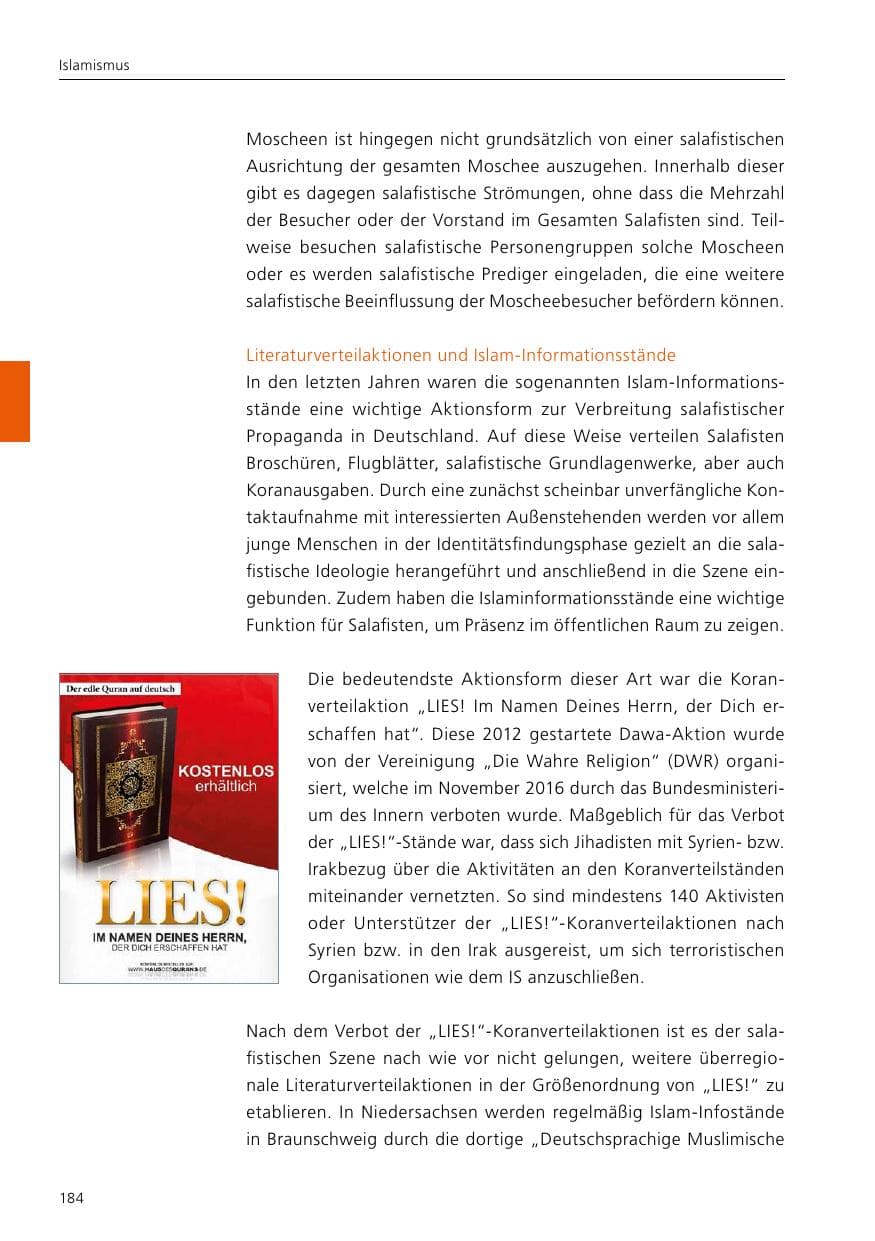 Seite 186 des Verfassungsschutzbericht 2019 Niedersachsen