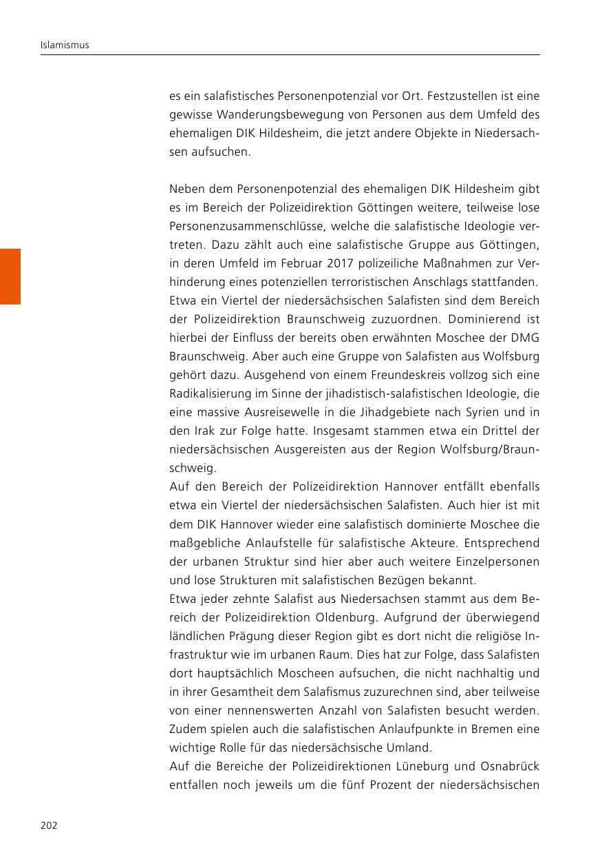 Seite 204 des Verfassungsschutzbericht 2019 Niedersachsen
