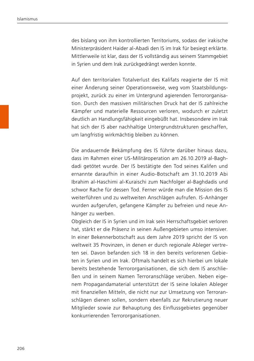 Seite 208 des Verfassungsschutzbericht 2019 Niedersachsen