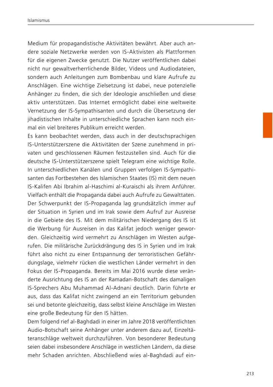 Seite 215 des Verfassungsschutzbericht 2019 Niedersachsen