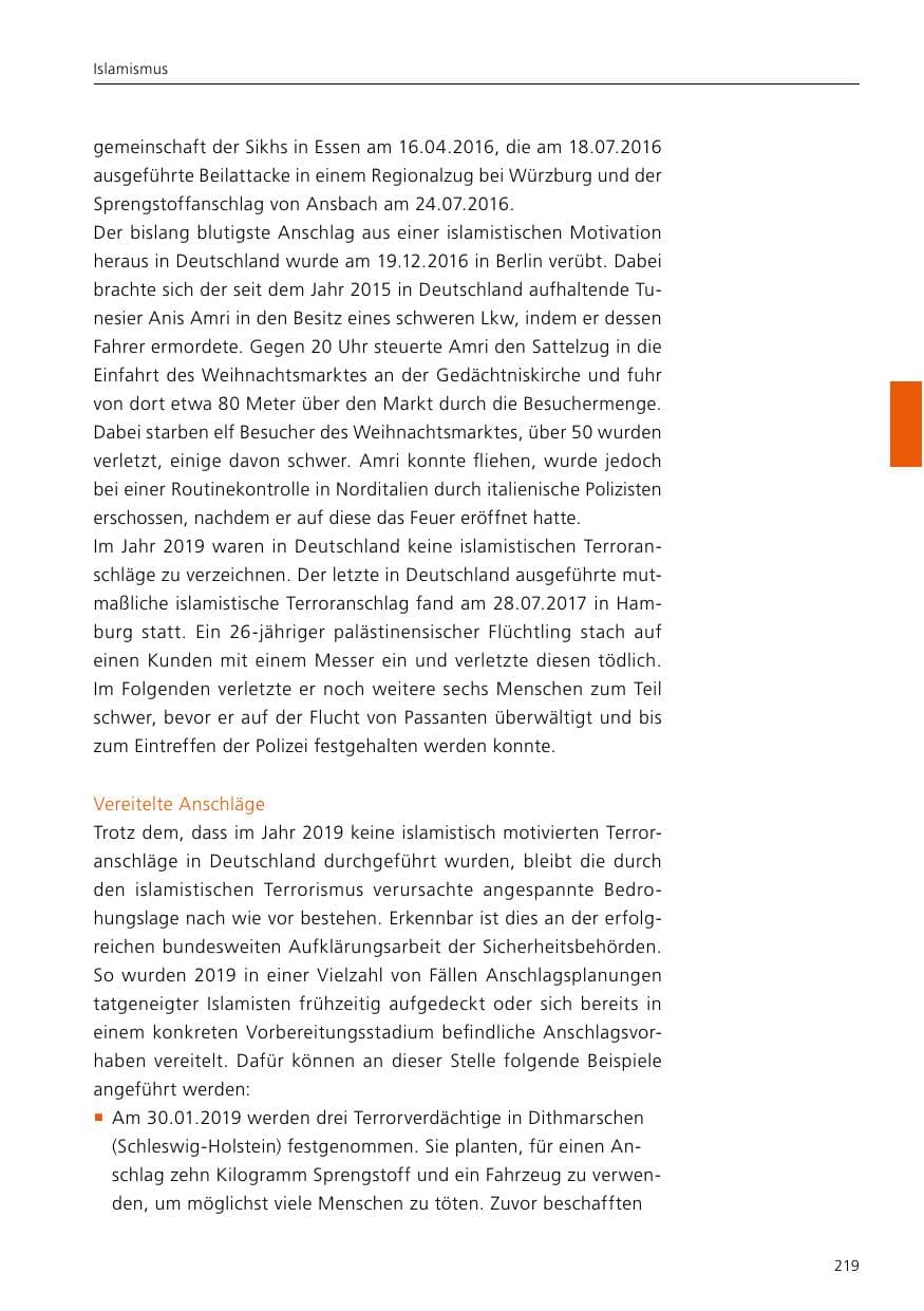Seite 221 des Verfassungsschutzbericht 2019 Niedersachsen