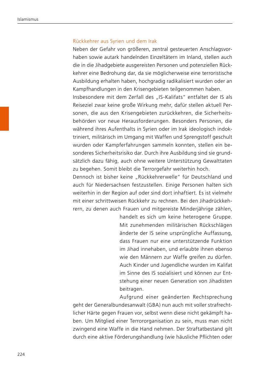 Seite 226 des Verfassungsschutzbericht 2019 Niedersachsen
