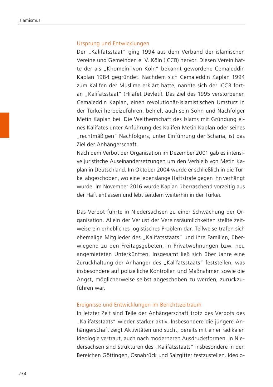 Seite 236 des Verfassungsschutzbericht 2019 Niedersachsen