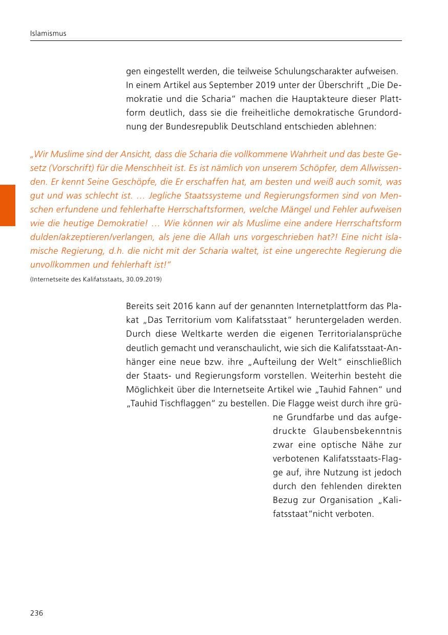 Seite 238 des Verfassungsschutzbericht 2019 Niedersachsen