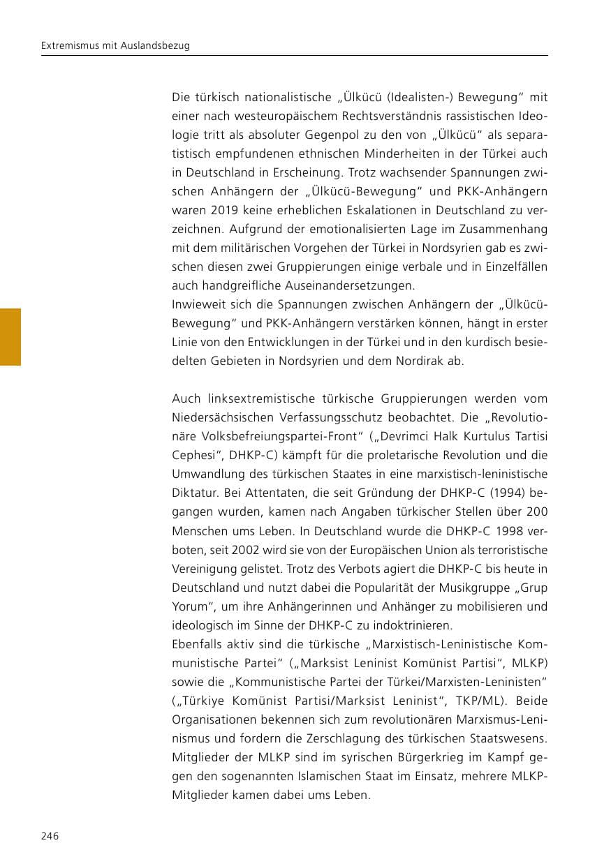 Seite 248 des Verfassungsschutzbericht 2019 Niedersachsen