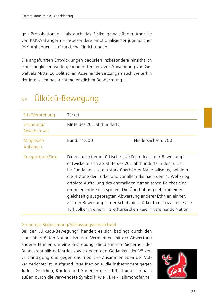Seite 263 des Verfassungsschutzbericht 2019 Niedersachsen