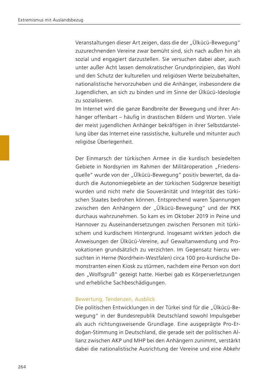 Seite 266 des Verfassungsschutzbericht 2019 Niedersachsen